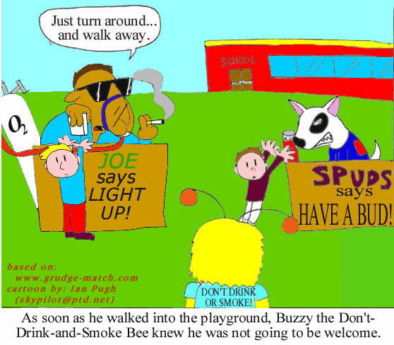 Joe Camel vs. Spuds MacKenzie -- by Ian Pugh (skypilot@ptd.net)