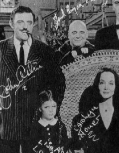 The Addams Family: Gomez, Morticia, Uncle Fester, Cousin Itt, and Wednesday