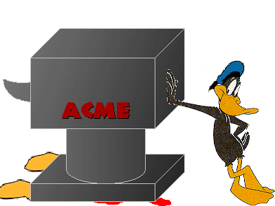 Daffy Duck and his trusty anvil.