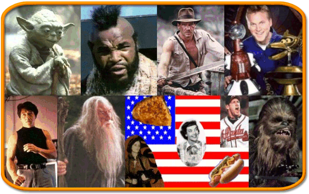 Mystery Science Theater 3000, Yoda, Jackie Chan, Mr. T, U.S.A., Chewbacca, Indiana Jones, Gandalf